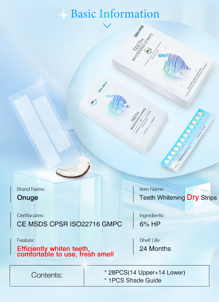 6%HP Teeth Whitening Strips