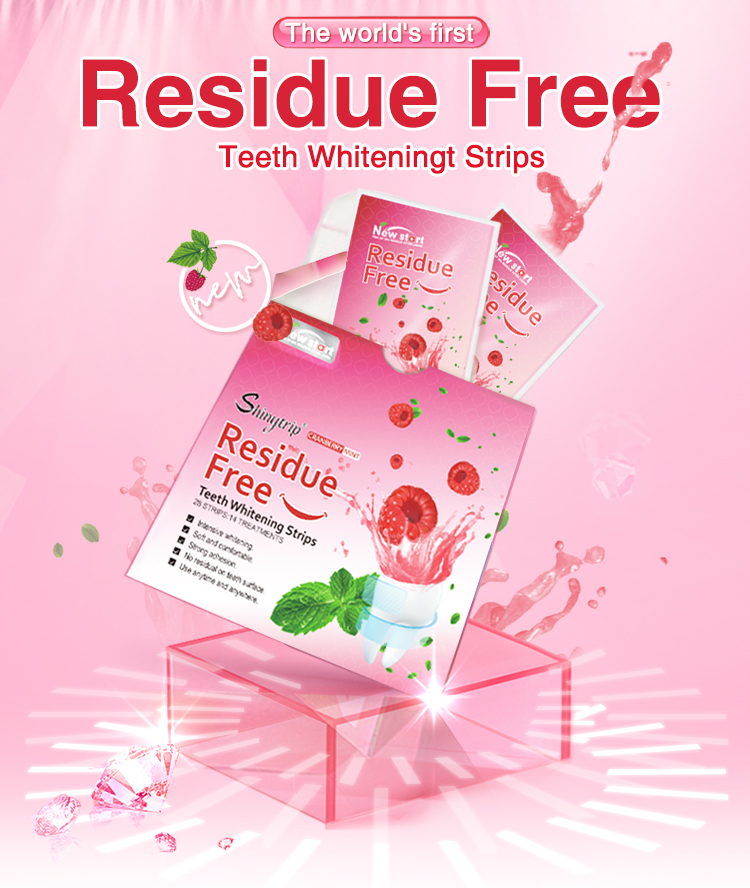 Cranberry Flavor Gel Residue Free Teeth Whitening Strips