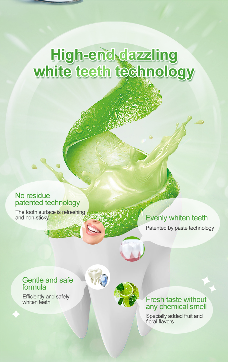 Lime Flavor Gel Residue Free Teeth Whitening Strips