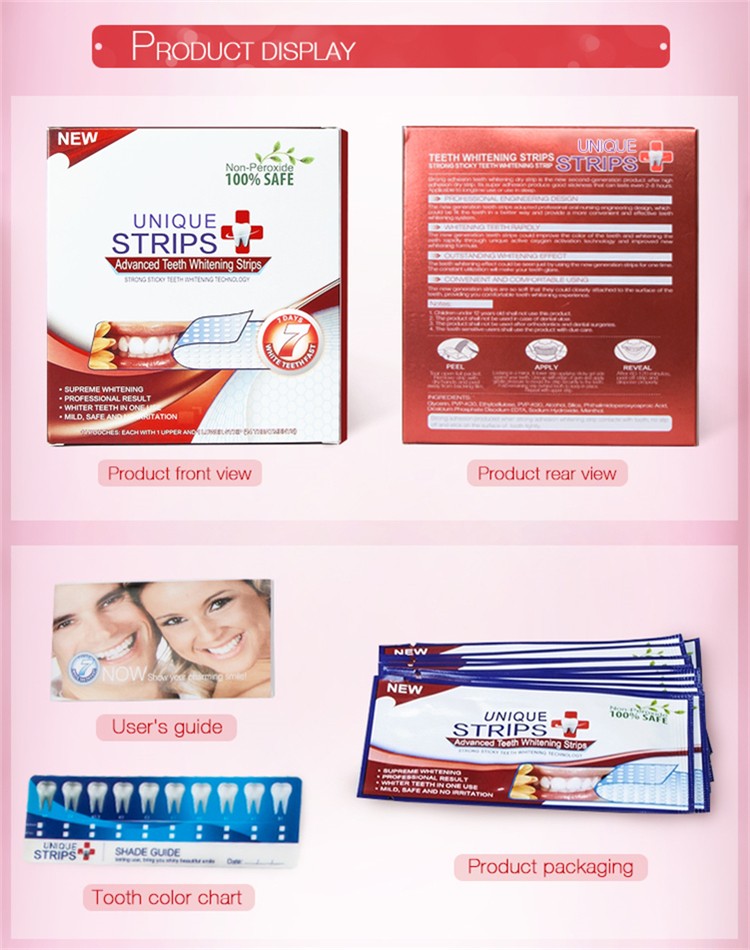 Non Peroxide Mint Teeth Whitening Strips