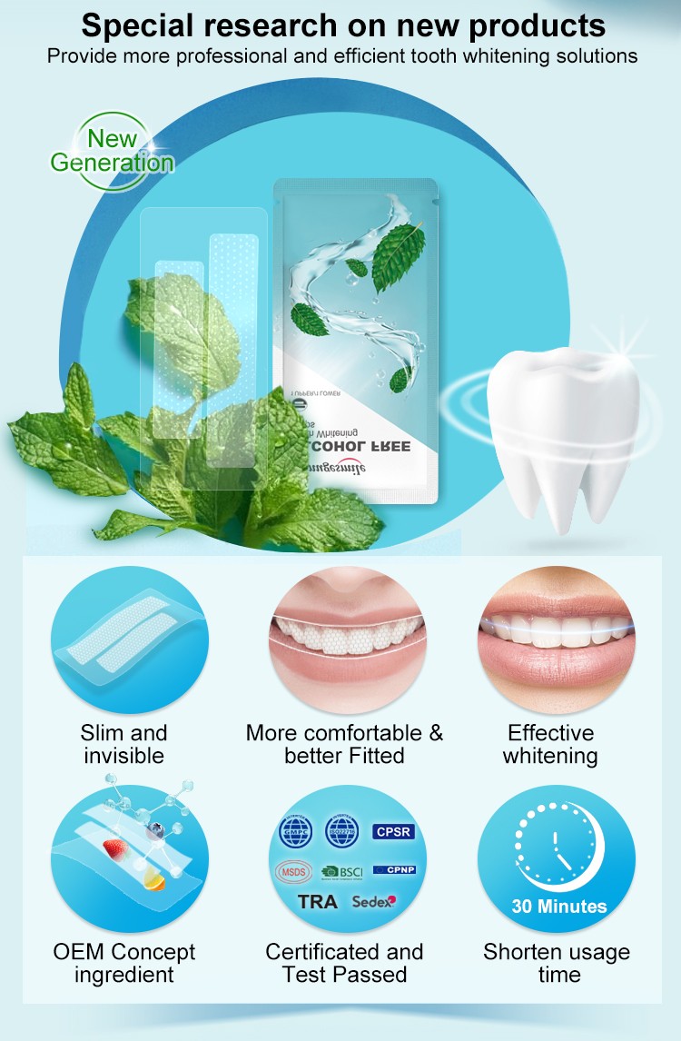 Alcohol Free Teeth Whitening Dry Strips
