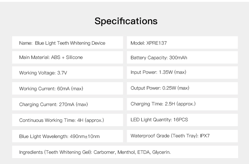 Blue Light Teeth Whitening Device