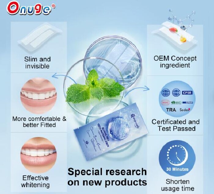 Customized alcohol-free dental strips for sensitive teeth