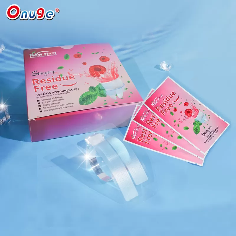 Cranberry Flavor Gel Residue Free Teeth Whitening Strips