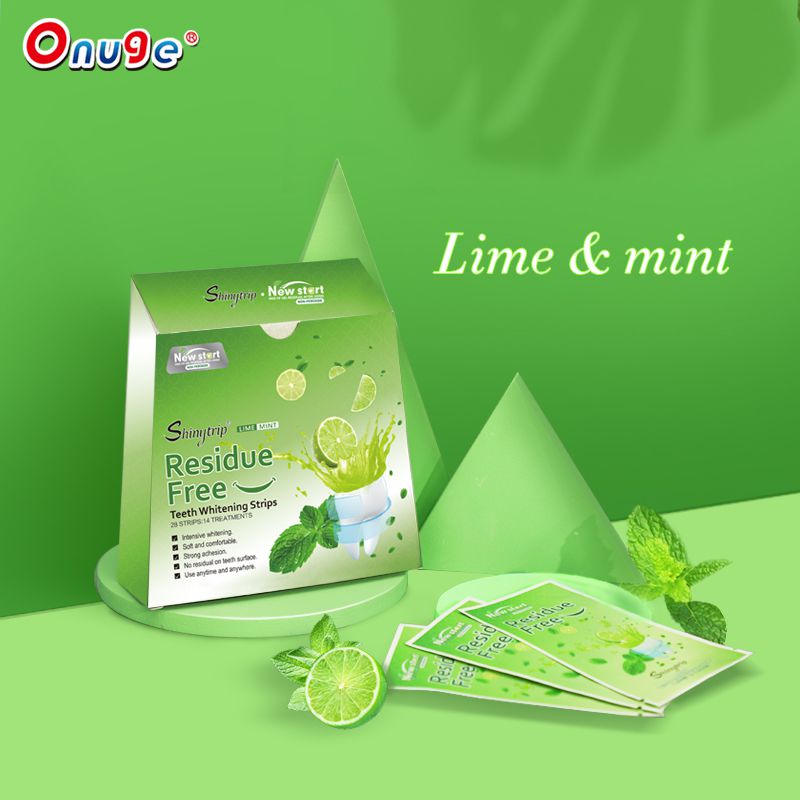 Lime Flavor Gel Residue Free Teeth Whitening Strips