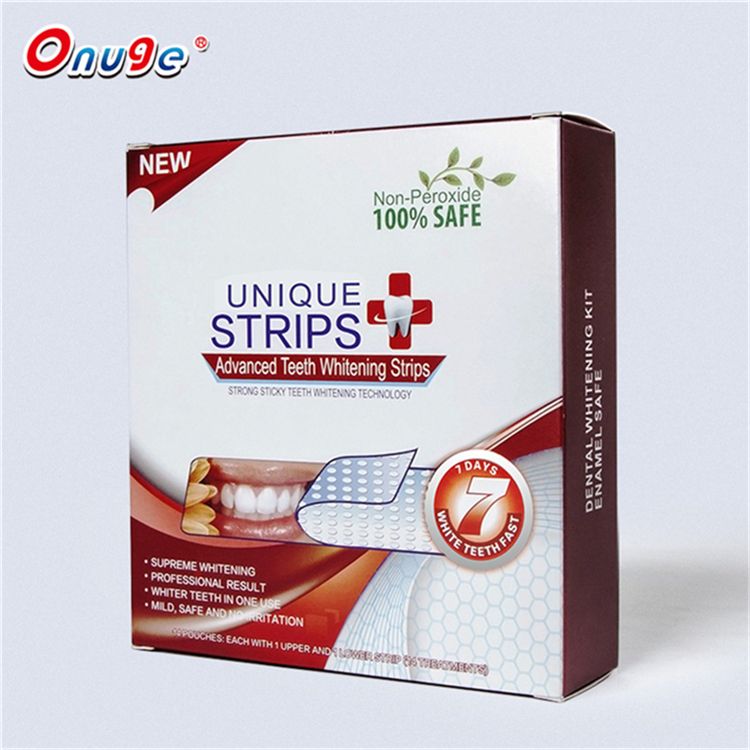 Non Peroxide Mint Teeth Whitening Strips