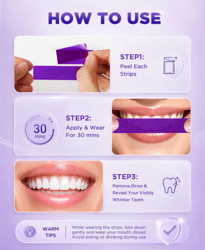 Purple Violet Teeth Whitening Strips