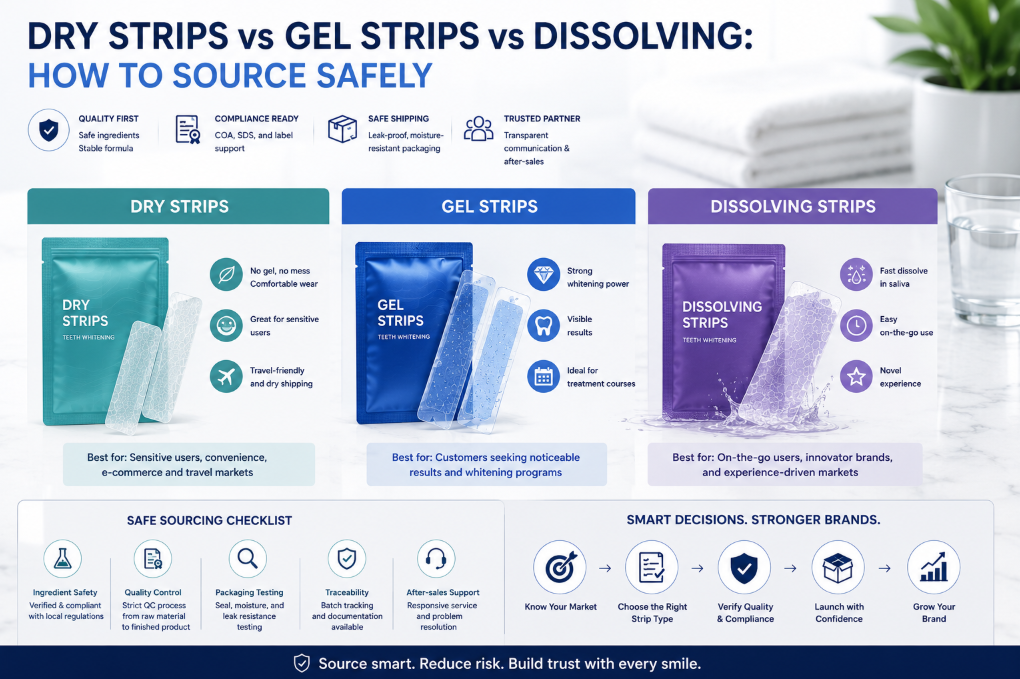 Dry Strips vs Gel Strips vs Dissolving: How to Source Safely