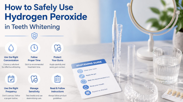 how to safely use hydrogen peroxide in teeth whitening