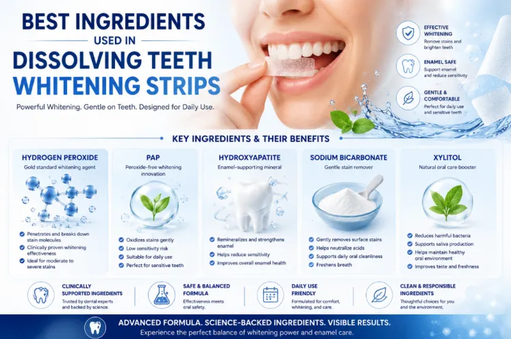 Best Ingredients Used in Dissolving Teeth Whitening Strips