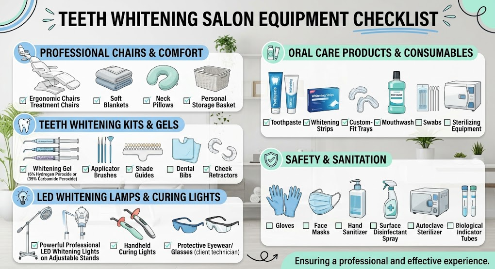 Teeth Whitening Salon Equipment Checklist
